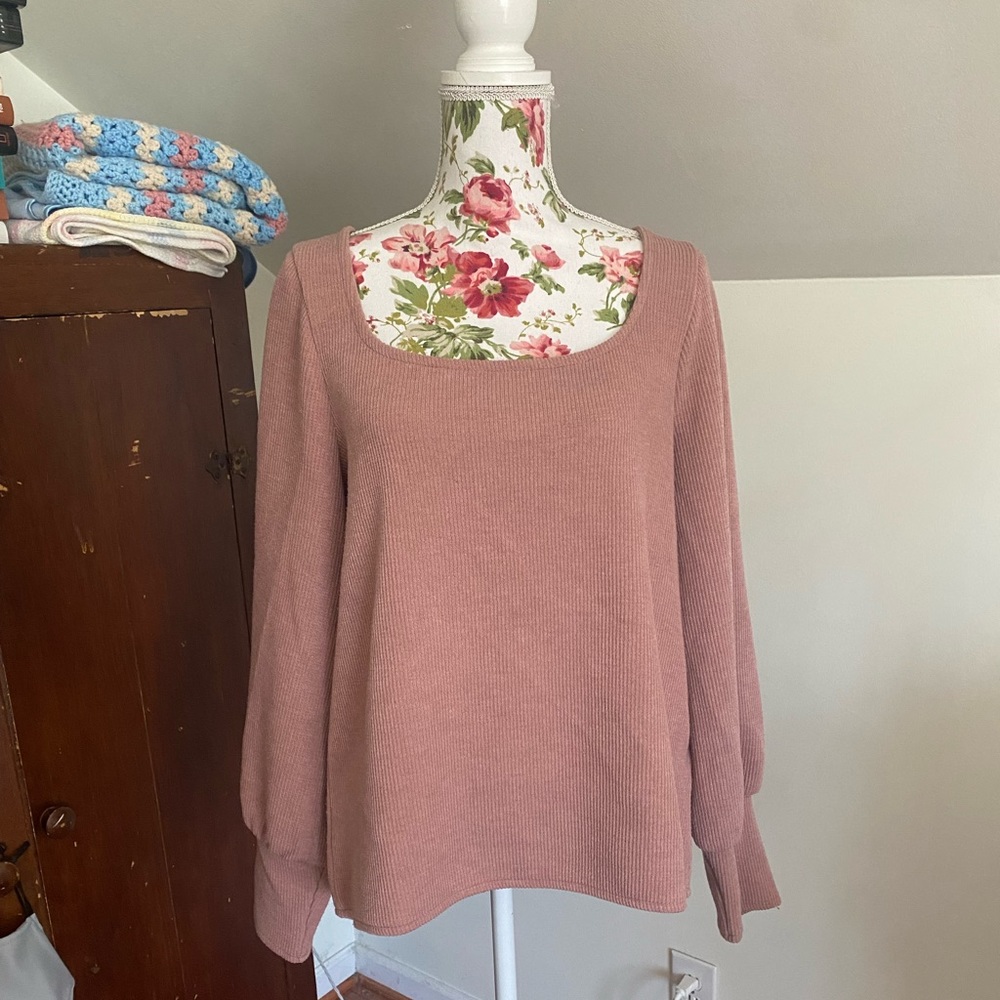 Madewell square neck long sleeve top